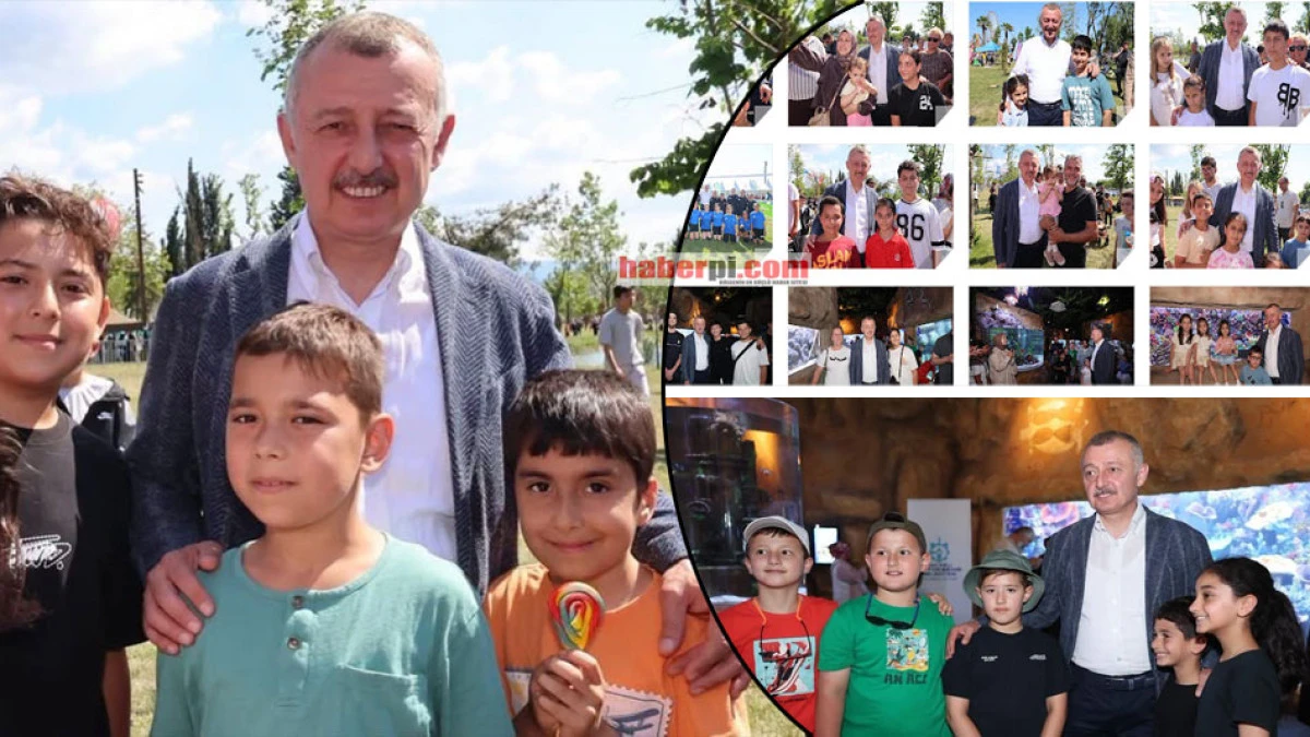Başkan B&uuml;y&uuml;kakın &ccedil;ocukları yalnız bırakmadı