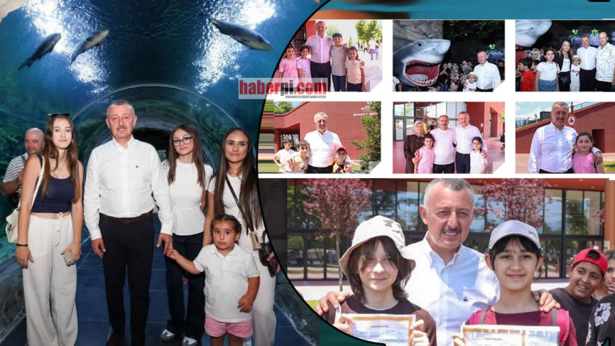  Başkan B&uuml;y&uuml;kakın, &ouml;ğrencileri Akvaryumda yalnız bırakmadı
