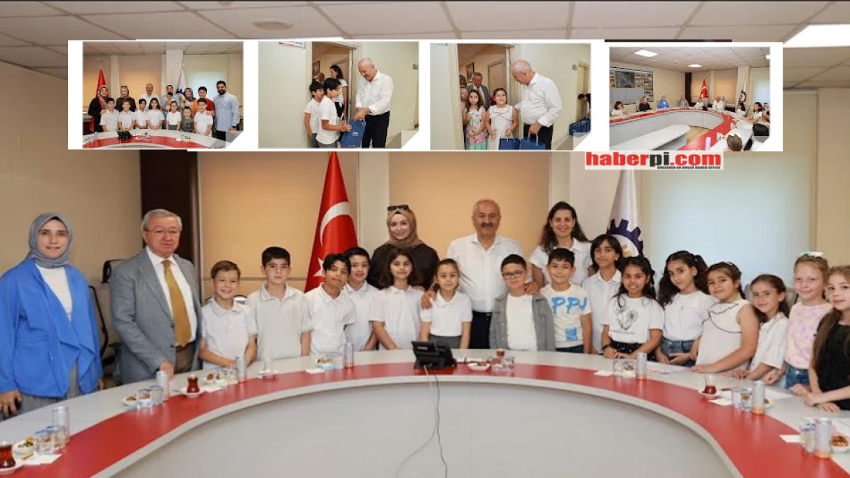 Başkan B&uuml;y&uuml;kg&ouml;z minik &ouml;ğrencileri ağırladı