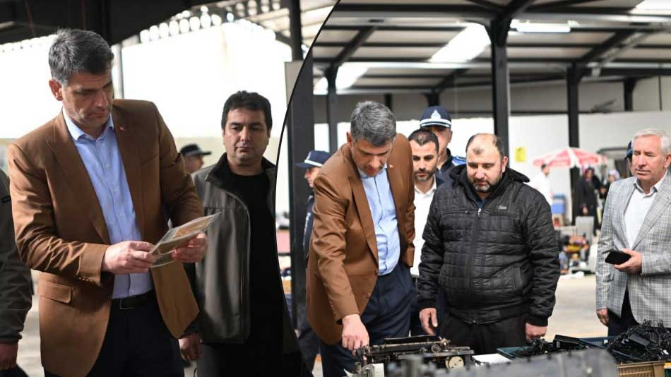 Başkan Mustafa Kocaman Antika pazarında