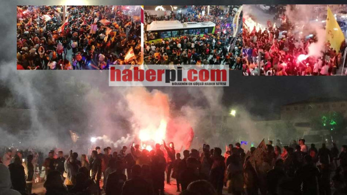 Gebze'de Galatasaraylı taraftarların şampiyonluk coşkusu kenti sardı