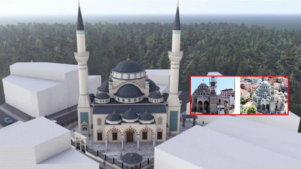 İzmit Kuru&ccedil;eşme Merkez Cami hızla y&uuml;kseliyor