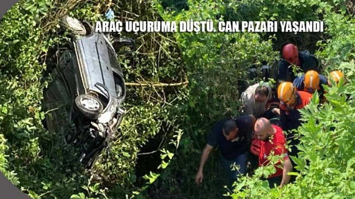 Kocaeli'de feci kaza. Ara&ccedil; u&ccedil;uruma d&uuml;şt&uuml;