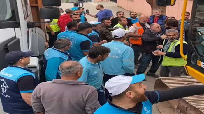 Kocaeli'de iki belediyenin işçileri arasında tehlikeli gerginlik