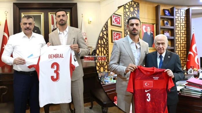 Merih Demiral'dan Bakan &Ccedil;ift&ccedil;i ve Bah&ccedil;eli'ye s&uuml;rpriz ziyaret