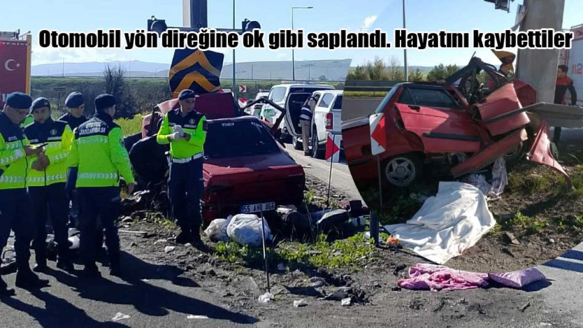 Otomobil y&ouml;n direğine ok gibi saplandı