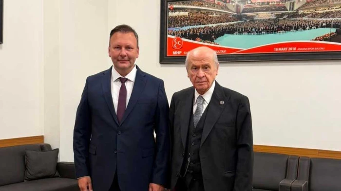 Yeni il Başkanı Emengen'den Devlet Bah&ccedil;eli'ye ziyaret